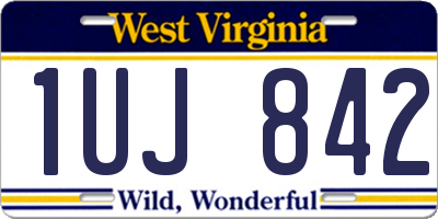 WV license plate 1UJ842