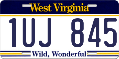 WV license plate 1UJ845
