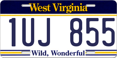 WV license plate 1UJ855