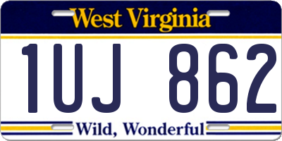 WV license plate 1UJ862