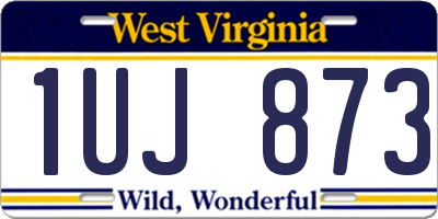 WV license plate 1UJ873