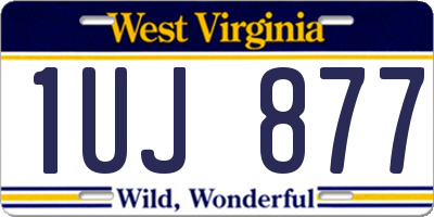 WV license plate 1UJ877
