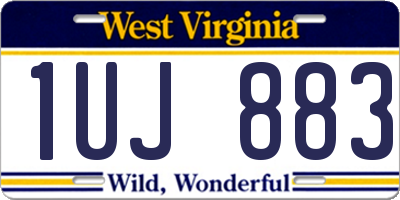 WV license plate 1UJ883