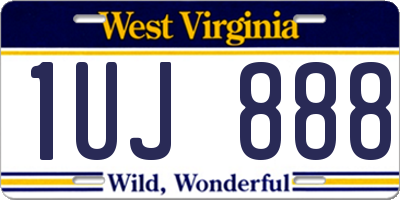 WV license plate 1UJ888