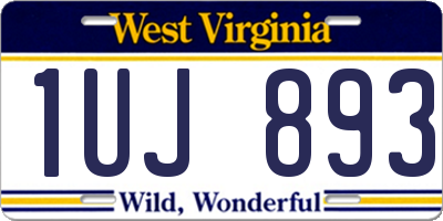 WV license plate 1UJ893