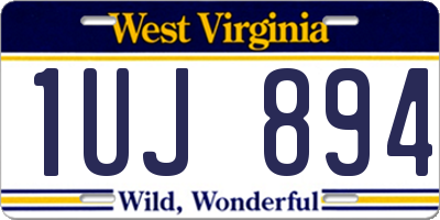 WV license plate 1UJ894