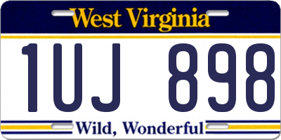 WV license plate 1UJ898