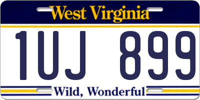 WV license plate 1UJ899