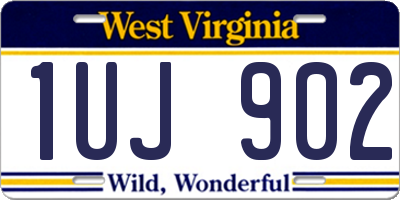 WV license plate 1UJ902