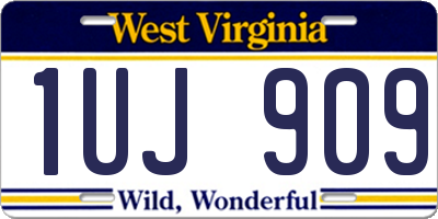 WV license plate 1UJ909