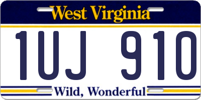 WV license plate 1UJ910