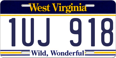 WV license plate 1UJ918