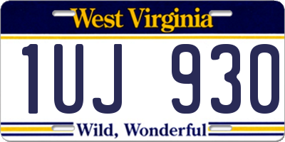 WV license plate 1UJ930