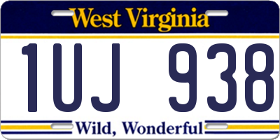 WV license plate 1UJ938