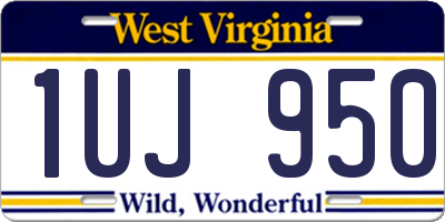 WV license plate 1UJ950