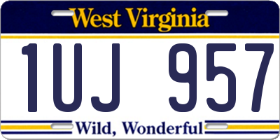 WV license plate 1UJ957