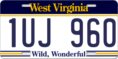 WV license plate 1UJ960