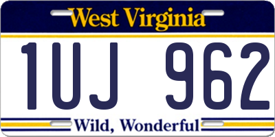 WV license plate 1UJ962