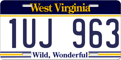 WV license plate 1UJ963