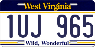 WV license plate 1UJ965