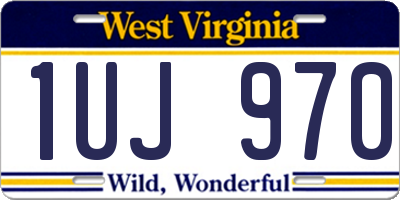 WV license plate 1UJ970