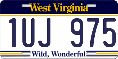 WV license plate 1UJ975
