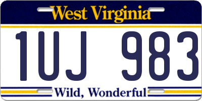 WV license plate 1UJ983