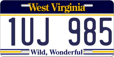 WV license plate 1UJ985