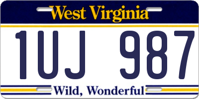 WV license plate 1UJ987