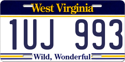 WV license plate 1UJ993