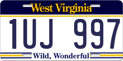 WV license plate 1UJ997