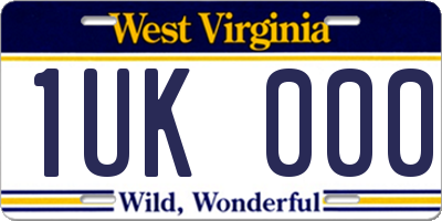 WV license plate 1UK000