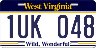 WV license plate 1UK048