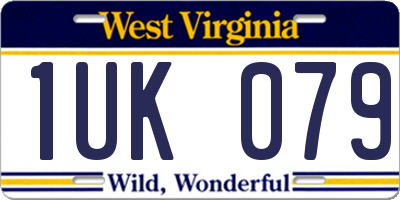 WV license plate 1UK079
