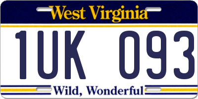 WV license plate 1UK093
