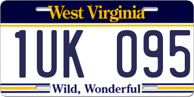 WV license plate 1UK095