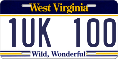WV license plate 1UK100