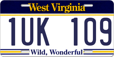 WV license plate 1UK109