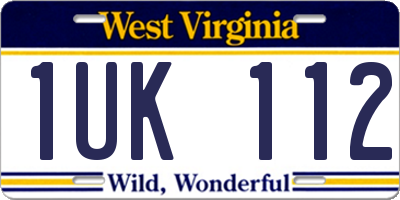 WV license plate 1UK112