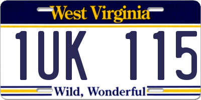 WV license plate 1UK115
