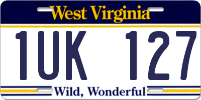 WV license plate 1UK127
