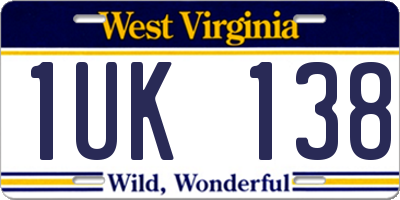 WV license plate 1UK138