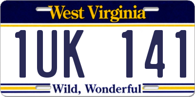WV license plate 1UK141
