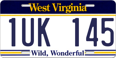 WV license plate 1UK145
