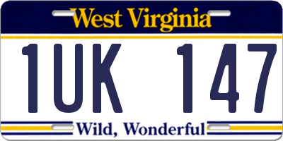 WV license plate 1UK147