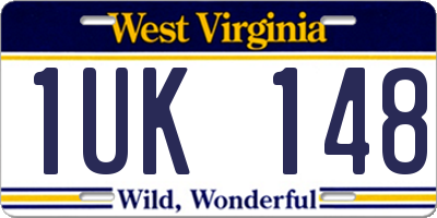 WV license plate 1UK148