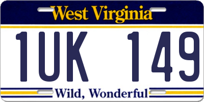 WV license plate 1UK149