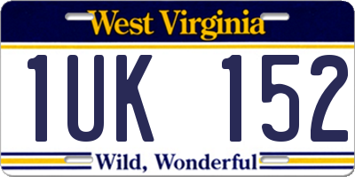 WV license plate 1UK152