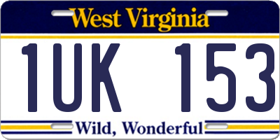 WV license plate 1UK153