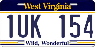 WV license plate 1UK154